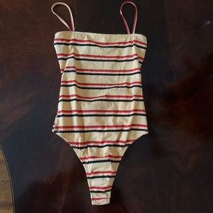 Princess Polly Striped Tank Top - Cream, Red, Black